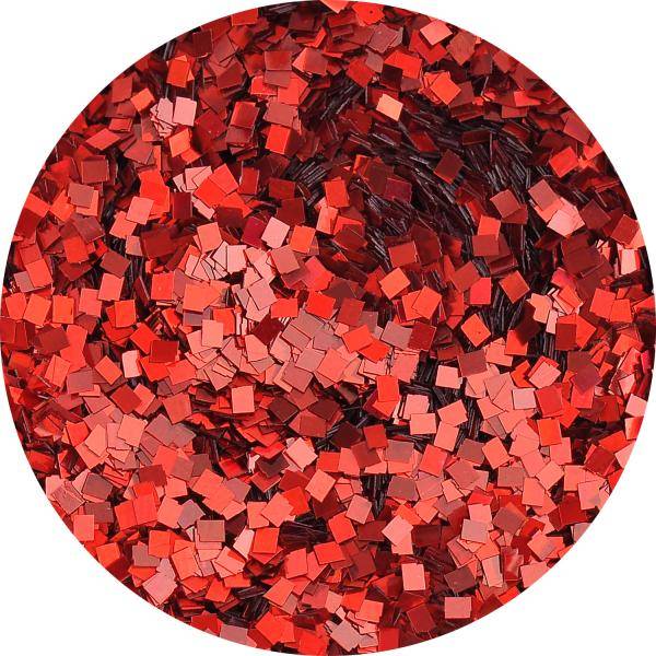 Konfety štvorčeky mini - 19 metal hologram červené