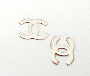 Kovové príklepky do nechtov Chanel silver | 100ks balenie, 20ks balenie