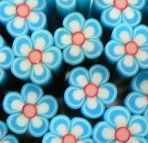FIMO tyčinka - Kvetinka modro červená