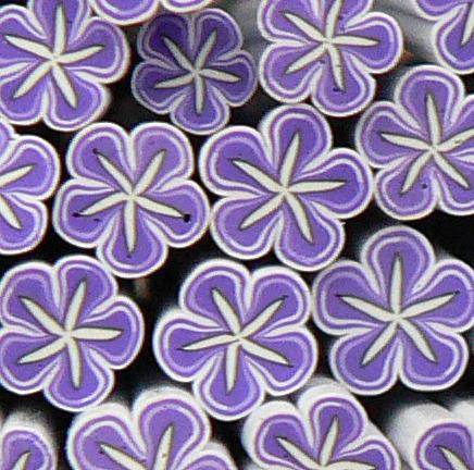 FIMO tyčinka - Kvetinka fialovo biela hviezdová