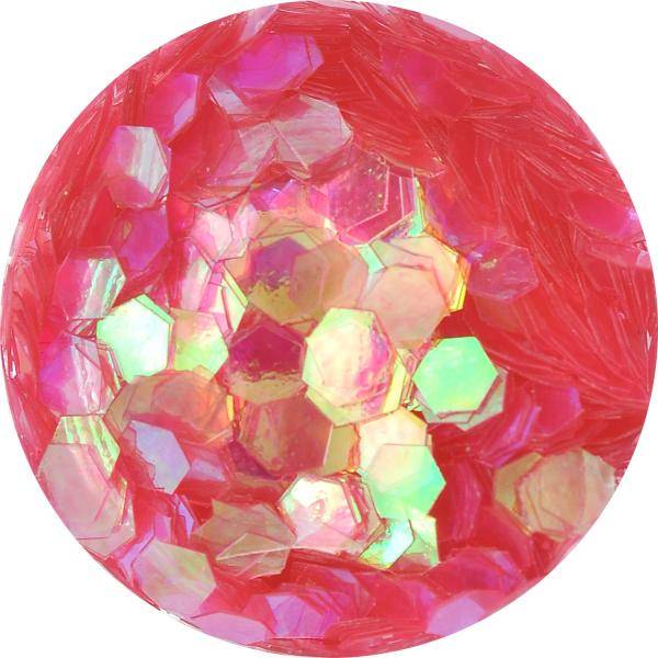 Konfety hexagony - 18. ružové aqua hologram