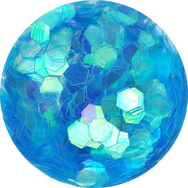 Konfety hexagony - 19. tyrkysové aqua hologram