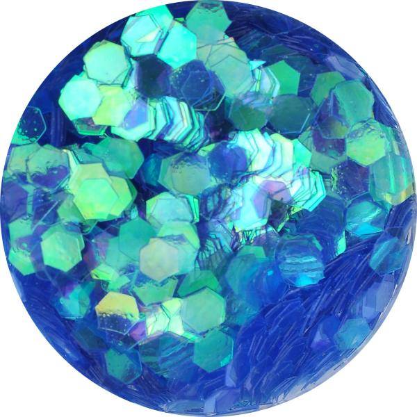 Konfety hexagony - 20. modré aqua hologram