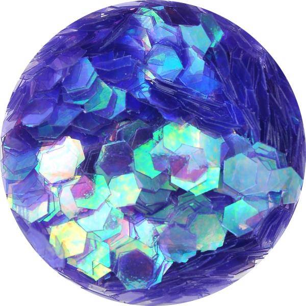Konfety hexagony - 21. fialové aqua hologram