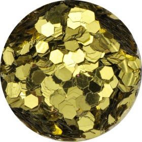 Konfety hexagony mix - 3. žlté metal 