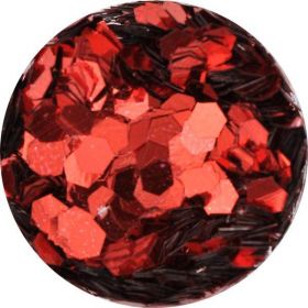 Konfety hexagony mix - 7. červené metal
