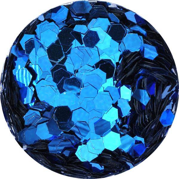 Konfety hexagony mix - 10. modré metal