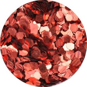 Konfety hexagony medium -  5. červené metal