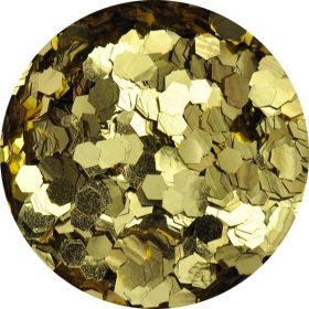Konfety hexagony medium -  8. žltá metal 