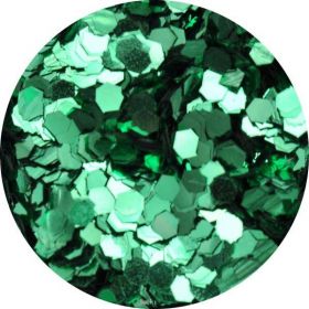 Konfety hexagony medium -  9. zelená metal