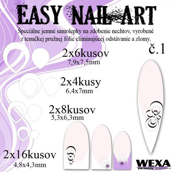 Easy Nail Art - tenučké samolepky na zdobenie nechtov, nálepky na nechty