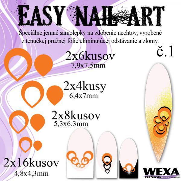 Easy Nail Art č. 1 - oranžová