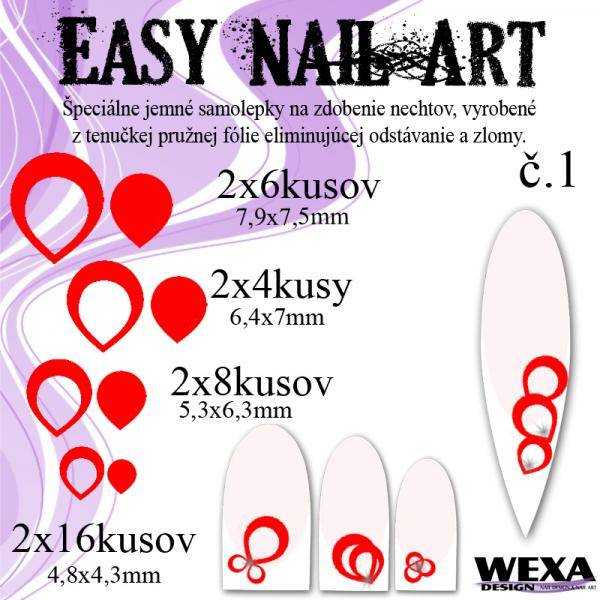 Easy Nail Art č. 1 - červená