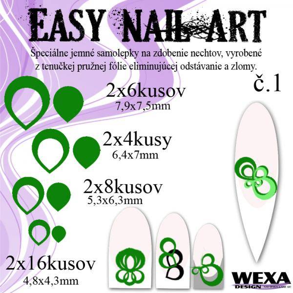 Easy Nail Art č. 1 - tmavozelená
