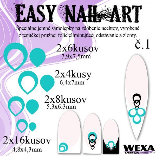 Easy Nail Art č. 1 - bledotyrkysová