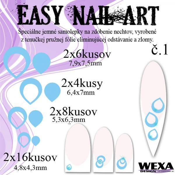Easy Nail Art č. 1 - bledomodrá