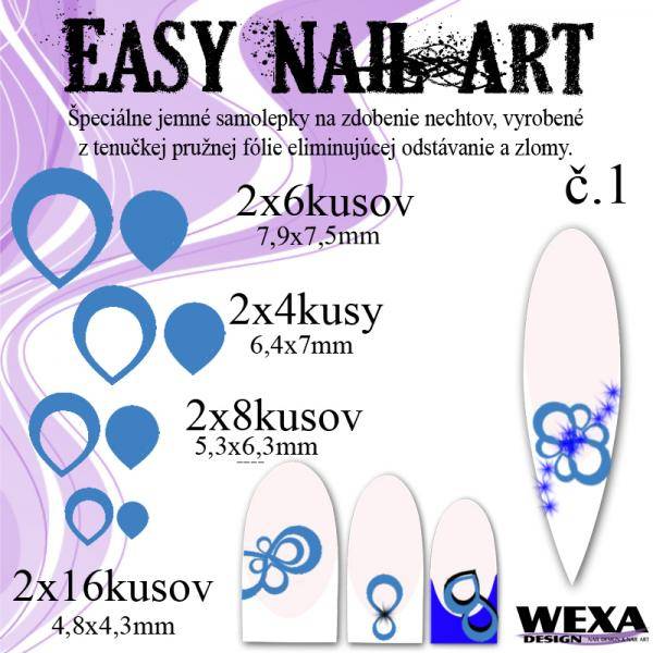 Easy Nail Art č. 1 - tmavomodrá