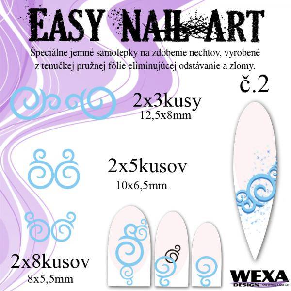 Easy Nail Art č. 2 - bledomodrá
