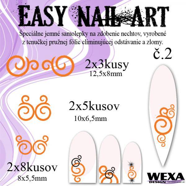 Easy Nail Art č. 2 - oranžová