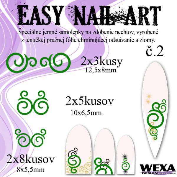Easy Nail Art č. 2 - tmavozelená