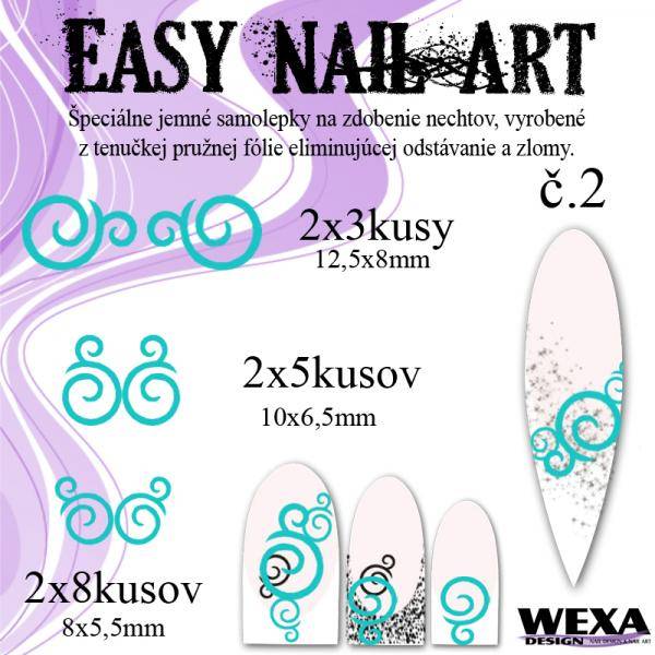 Easy Nail Art č. 2 - bledotyrkysová
