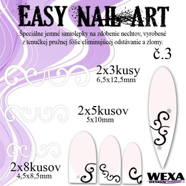 Easy Nail Art č. 3 - biela