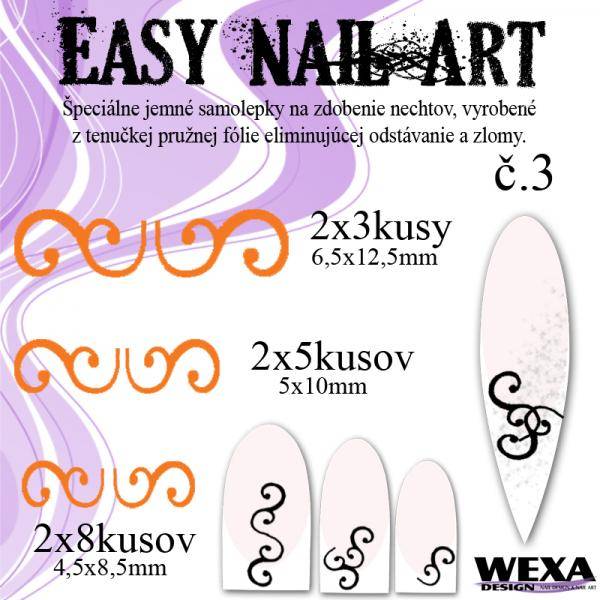 Easy Nail Art č. 3 - oranžová