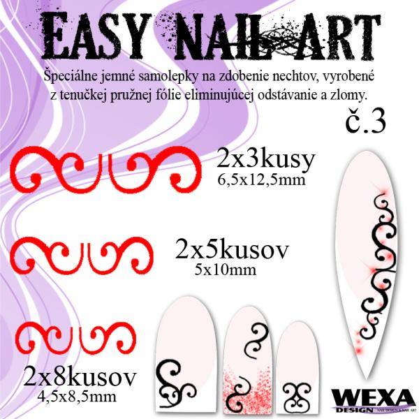 Easy Nail Art č. 3 - červená