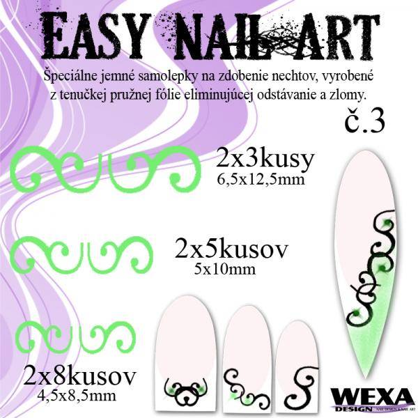 Easy Nail Art č. 3 - bledozelená