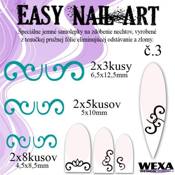 Easy Nail Art č. 3 - tmavotyrkysová