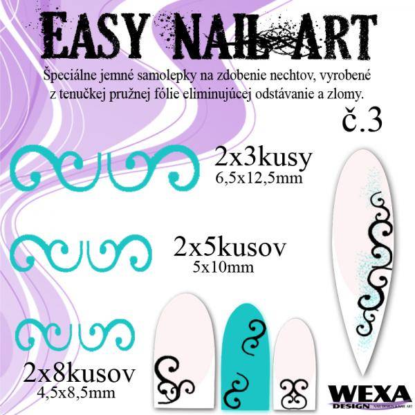 Easy Nail Art č. 3 - bledotyrkysová