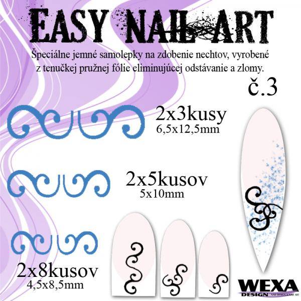 Easy Nail Art č. 3 - tmavomodrá