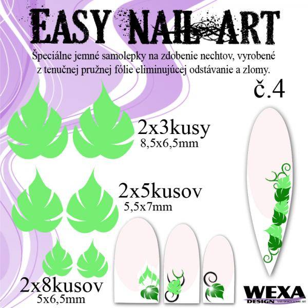 Easy Nail Art č. 4 - bledozelená