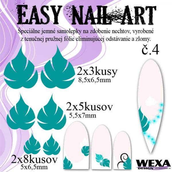 Easy Nail Art č. 4 - tmavotyrkysová