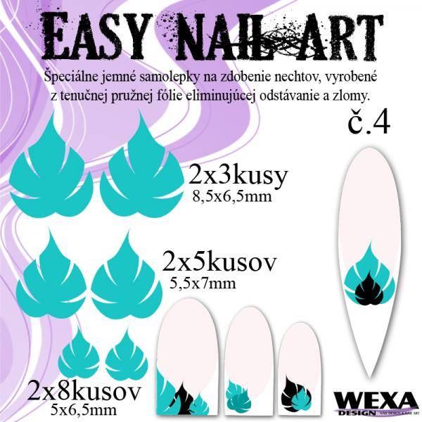 Easy Nail Art č. 4 - bledotyrkysová
