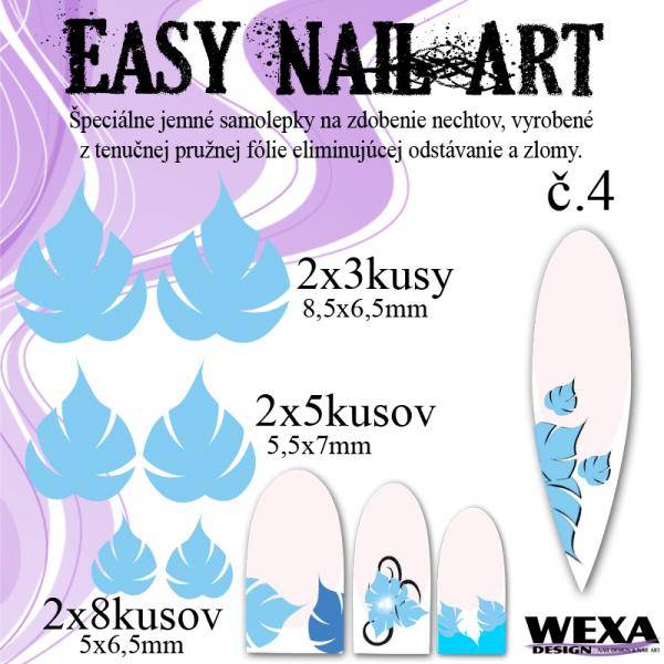 Easy Nail Art č. 4 - bledomodrá