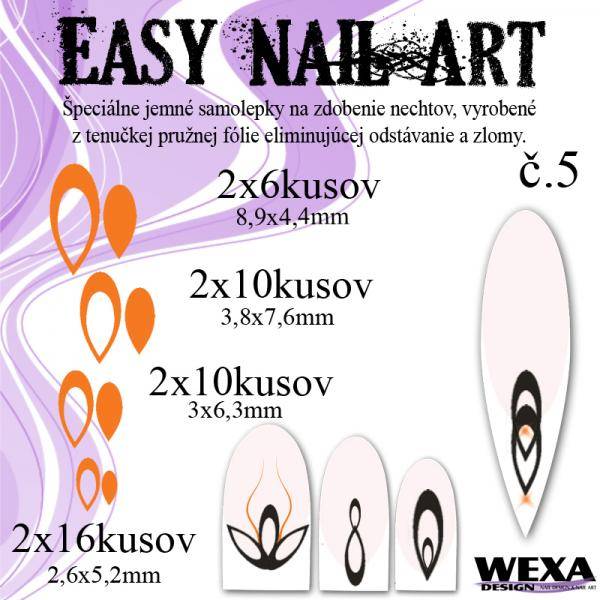 Easy Nail Art č. 5 - oranžová