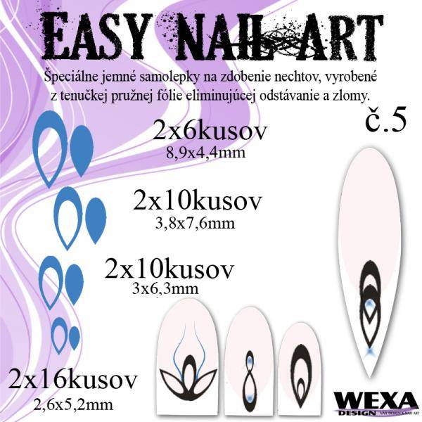 Easy Nail Art č. 5 - tmavomodrá