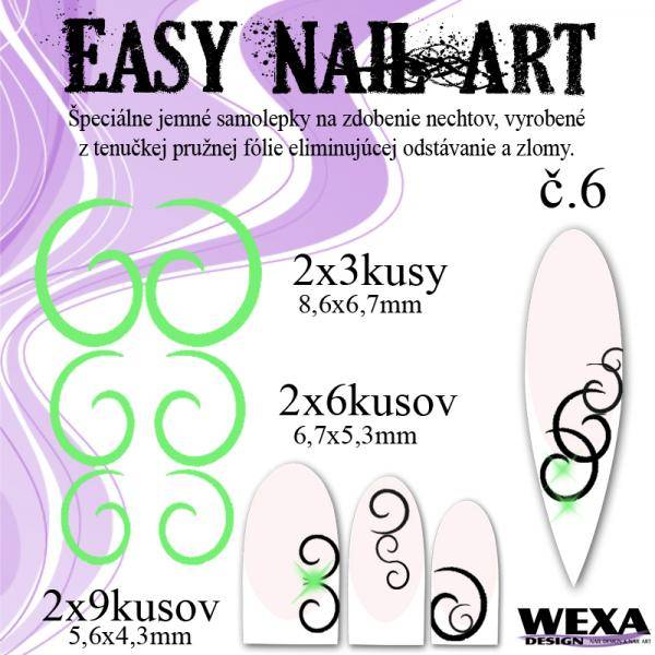 Easy Nail Art č. 6 - bledozelená