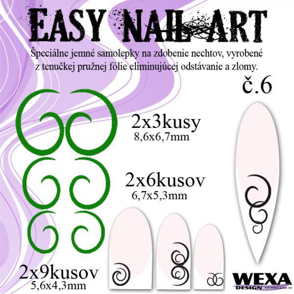 Easy Nail Art č. 6 - tmavozelená
