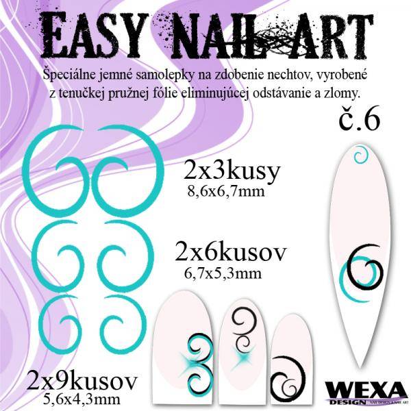Easy Nail Art č. 6 - bledotyrkysová