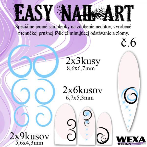 Easy Nail Art č. 6 - bledomodrá