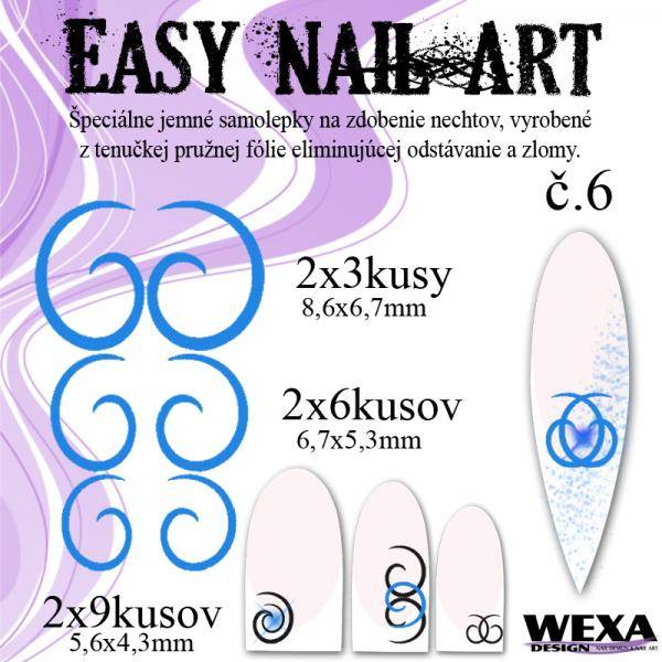 Easy Nail Art č. 6 - tmavomodrá