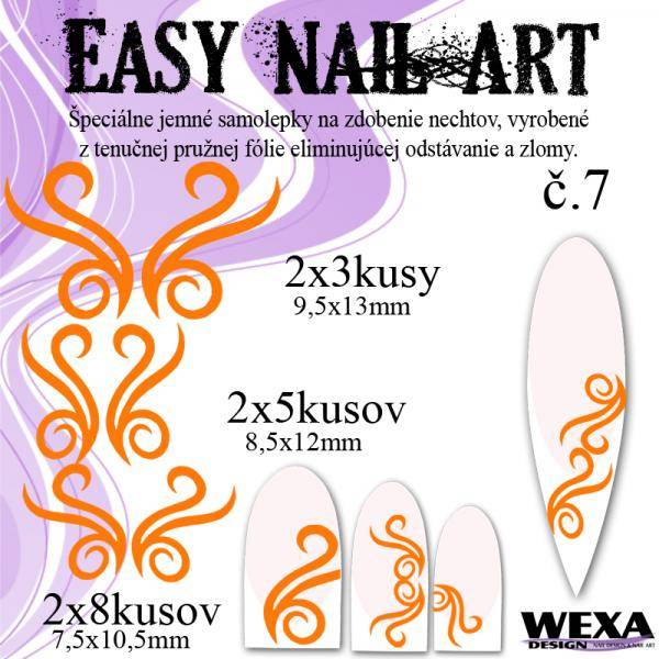 Easy Nail Art č. 7 - oranžová