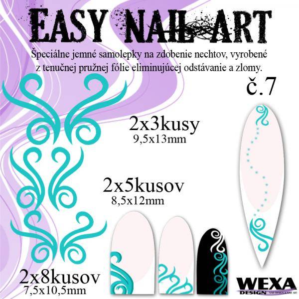 Easy Nail Art č. 7 - bledotyrkysová