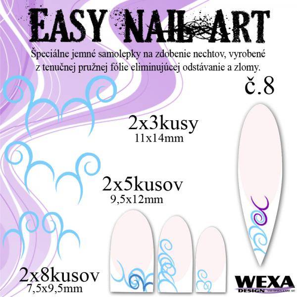 Easy Nail Art č. 8 - bledomodrá