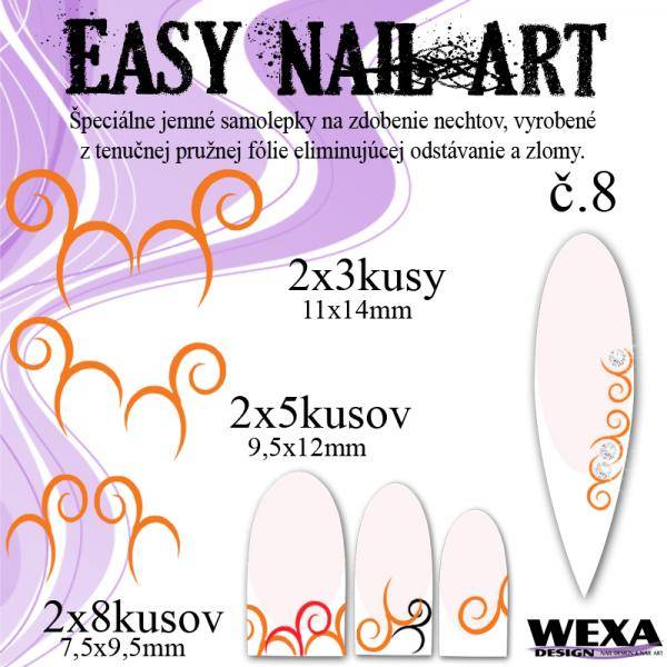 Easy Nail Art č. 8 - oranžová