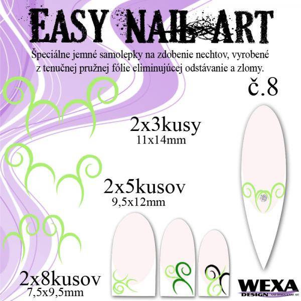 Easy Nail Art č. 8 - bledozelená