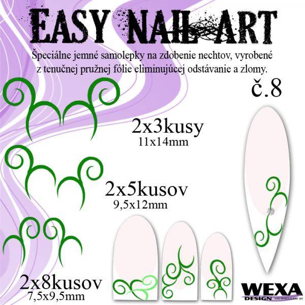 Easy Nail Art č. 8 - tmavozelená