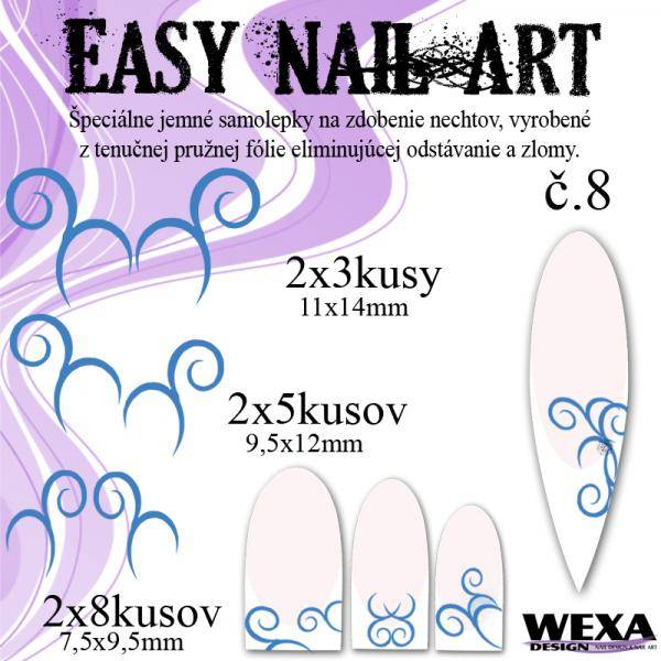 Easy Nail Art č. 8 - tmavomodrá